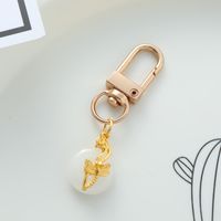 Cute Simple Style Round Dragonfly Alloy Inlay Glass Bag Pendant Keychain main image 4