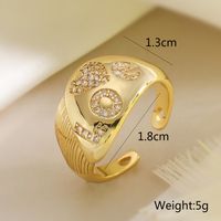Wholesale Retro Simple Style Commute Geometric Copper Inlay 18K Gold Plated Zircon Open Rings main image 3
