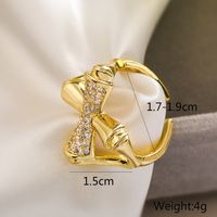 Wholesale Retro Simple Style Commute Geometric Copper Inlay 18K Gold Plated Zircon Open Rings main image 4