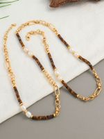 Elegant Vacation Color Block Stone Copper Beaded Plating 18K Gold Plated Women's Long Necklace main image 4