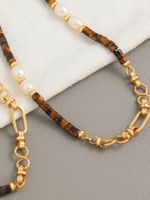 Elegant Vacation Color Block Stone Copper Beaded Plating 18K Gold Plated Women's Long Necklace main image 5