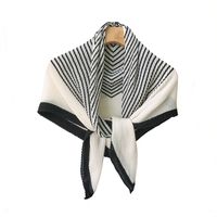 Women's Elegant Simple Style Stripe Imitation Cotton And Linen Silk Scarves main image 2