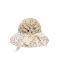 Unisex Pastoral Simple Style Bow Knot Wide Eaves Straw Hat main image 5