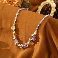 Retro U-Form Süßwasserperle Glas Perlen Frau Armbänder Halskette main image 5
