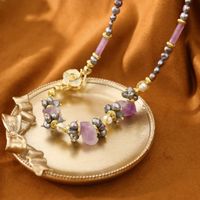 Retro U Shape Freshwater Pearl Glass Beaded Women's Bracelets Necklace main image 4