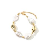 Retro U-Form Süßwasserperle Kupfer Perlen Frau Armbänder Halskette sku image 1