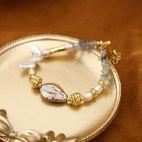 Simple Style Classic Style Geometric Moonstone Freshwater Pearl Copper Bracelets In Bulk main image 5