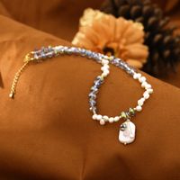 Simple Style Classic Style U Shape Artificial Crystal Freshwater Pearl Copper Beaded Women's Bracelets Necklace main image 3