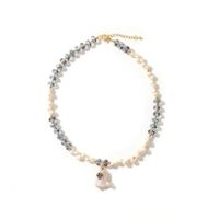 Simple Style Classic Style U Shape Artificial Crystal Freshwater Pearl Copper Beaded Women's Bracelets Necklace main image 5