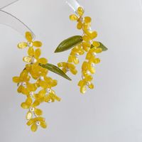 1 Pair Simple Style Classic Style Flower Beaded Glass Drop Earrings sku image 1