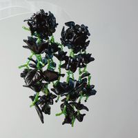 1 Paar Einfacher Stil Klassischer Stil Blume Perlen Glas Tropfenohrringe sku image 4