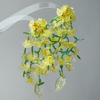 1 Pair Simple Style Classic Style Flower Beaded Glass Drop Earrings sku image 3