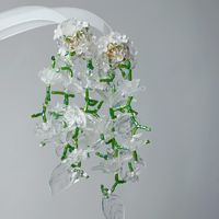 1 Paar Einfacher Stil Klassischer Stil Blume Perlen Glas Tropfenohrringe sku image 8