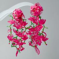 1 Paar Einfacher Stil Klassischer Stil Blume Perlen Glas Tropfenohrringe sku image 6