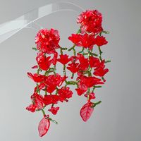 1 Pair Simple Style Classic Style Flower Beaded Glass Drop Earrings sku image 7