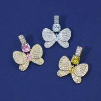 1 Pair Simple Style Classic Style Butterfly Inlay Copper Zircon Earrings main image 5