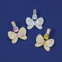 1 Paire Style Simple Style Classique Papillon Incruster Le Cuivre Zircon Des Boucles D'Oreilles main image 5