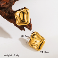 1 Pair Casual Geometric Plating 304 Stainless Steel 18K Gold Plated Ear Studs main image 2