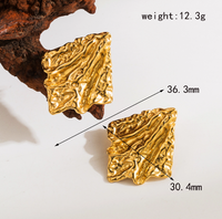 1 Pair Casual Geometric Plating 304 Stainless Steel 18K Gold Plated Ear Studs main image 4