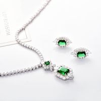 Copper Simple Style Classic Style Solid Color Inlay Zircon Jewelry Set main image 4