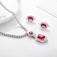 Copper Simple Style Classic Style Solid Color Inlay Zircon Jewelry Set main image 2