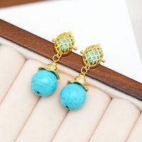 1 Pair Ethnic Style Color Block Copper Drop Earrings main image 5