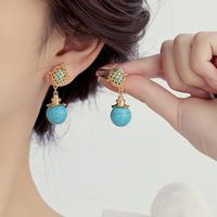 1 Pair Ethnic Style Color Block Copper Drop Earrings main image 4
