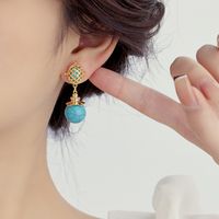 1 Pair Ethnic Style Color Block Copper Drop Earrings main image 2