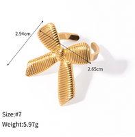 316 Stainless Steel  18K Gold Plated IG Style Casual Bow Knot Open Rings main image 2