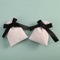 Simple Style Classic Style Bow Knot Flannel Jewelry Packaging Bags sku image 4