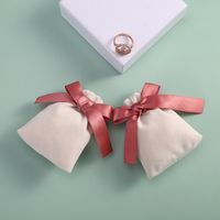 Simple Style Classic Style Bow Knot Flannel Jewelry Packaging Bags sku image 3