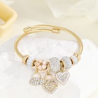 Casual Modern Style Classic Style Swan Bear Rhinestones Stainless Steel Alloy Wholesale Bangle main image 3