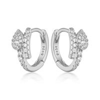 1 Pair Simple Style Commute Leaf Inlay Sterling Silver Zircon White Gold Plated Gold Plated Earrings sku image 2