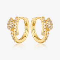 1 Pair Simple Style Commute Leaf Inlay Sterling Silver Zircon White Gold Plated Gold Plated Earrings main image 9
