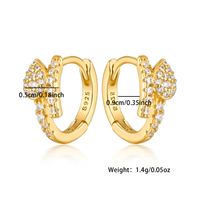1 Pair Simple Style Commute Leaf Inlay Sterling Silver Zircon White Gold Plated Gold Plated Earrings main image 2