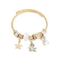 Casual Modern Style Classic Style Swan Bear Rhinestones Stainless Steel Alloy Wholesale Bangle main image 5