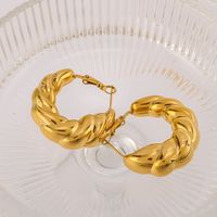 1 Pair IG Style Vintage Style Simple Style U Shape Simple 304 Stainless Steel 18K Gold Plated Earrings main image 3