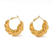 1 Pair IG Style Vintage Style Simple Style U Shape Simple 304 Stainless Steel 18K Gold Plated Earrings main image 6
