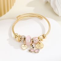 Casual Modern Style Classic Style Swan Bear Rhinestones Stainless Steel Alloy Wholesale Bangle sku image 2