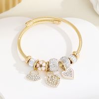 Casual Modern Style Classic Style Swan Bear Rhinestones Stainless Steel Alloy Wholesale Bangle sku image 4