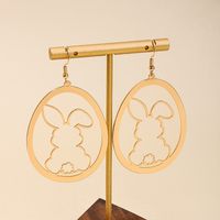 1 Pair Nordic Style Cute Simple Style Rabbit Hollow Out Alloy Drop Earrings main image 1