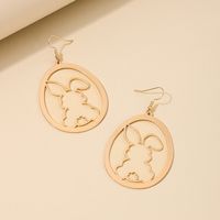 1 Pair Nordic Style Cute Simple Style Rabbit Hollow Out Alloy Drop Earrings main image 4
