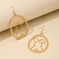 1 Pair Nordic Style Cute Simple Style Rabbit Hollow Out Alloy Drop Earrings main image 3