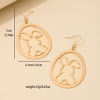 1 Pair Nordic Style Cute Simple Style Rabbit Hollow Out Alloy Drop Earrings main image 2