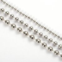 1 Piece Diameter 3mm 304 Stainless Steel Solid Color Polished Chain main image 1