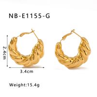 1 Pair IG Style Vintage Style Simple Style U Shape Simple 304 Stainless Steel 18K Gold Plated Earrings main image 2