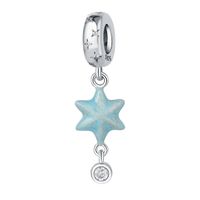 1 Piece 9*28mm Sterling Silver Zircon Star Polished Pendant main image 1