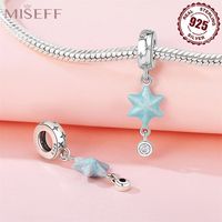 1 Piece 9*28mm Sterling Silver Zircon Star Polished Pendant main image 3