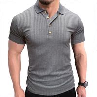 Men's Solid Color Patchwork Polo Shirt Men's Clothing main image 6