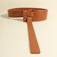 Casual Simple Style Solid Color Pu Leather Knot Artificial Leather Women's Leather Belts sku image 2